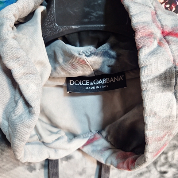 DOLCE & GABBANA BULL PAINTED HOODIE BLACK RED - Picture 12 of 16